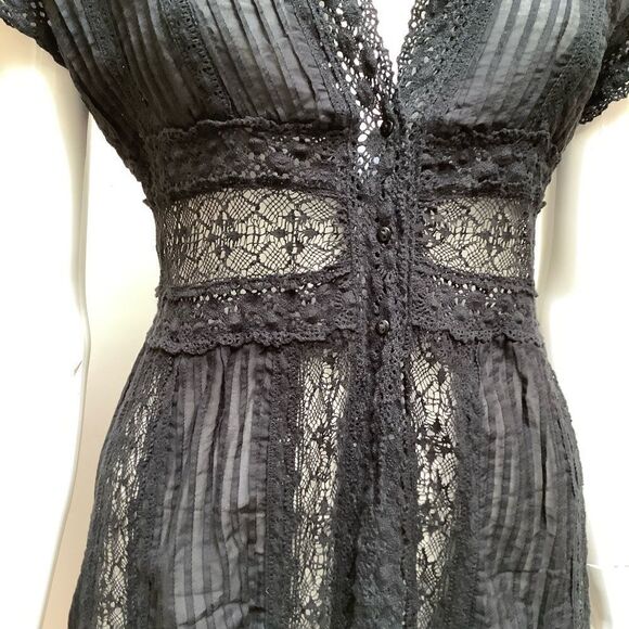 BIYA LACE DRESS BLACK SMALL BIYA DESIGNER OF JOHNNY WAS - Picture 3 of 16